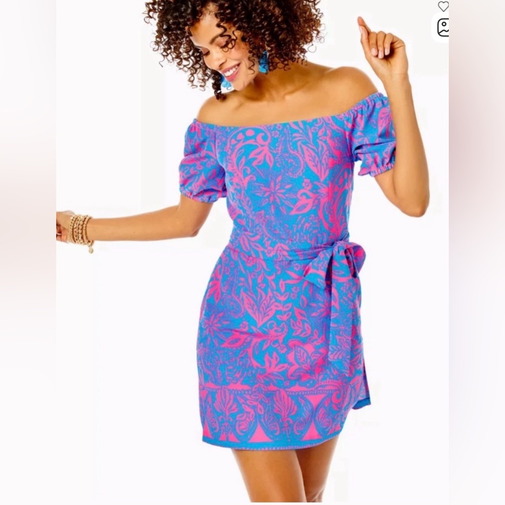 NWT Lilly Pulitzer JADA Pink and Blue Floral Dress